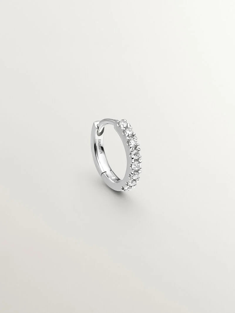 EA-0,03CTS 8 DIAMONDS SMALL HOOP EARRING حلق هوب ذهب ابيض عيار١٨ مرصع بالالماس 0,032 قيراط