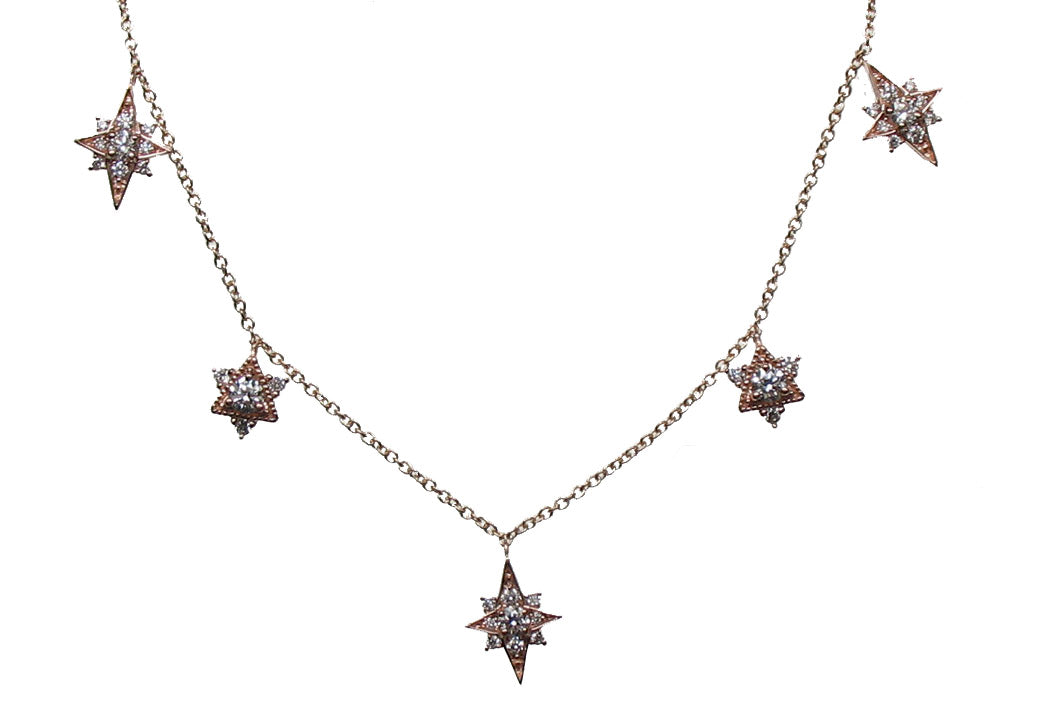 ROSE GOLD DIAMOND NECKLACE قلادة ذهب 18مرصع بالألماس ST / MULTI / 1344