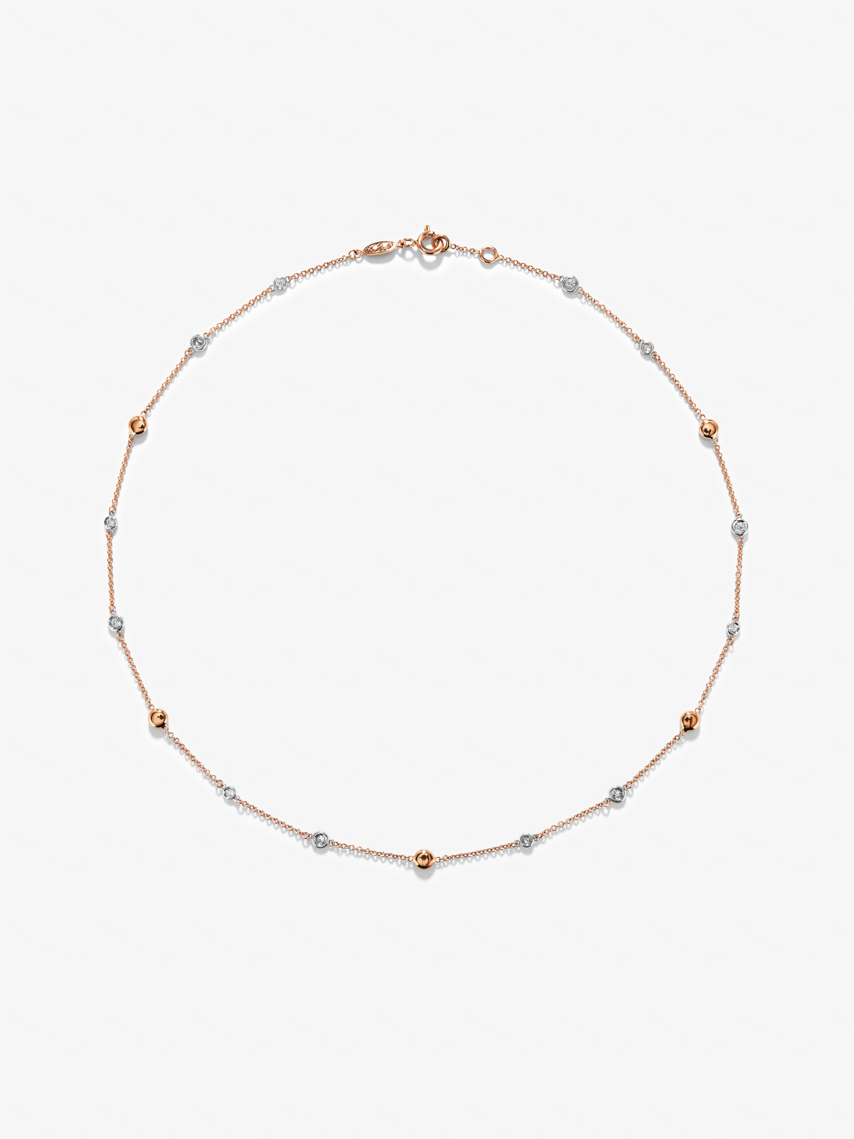 ROSE GOLD DIAMOND NECKLACE قلادة ذهب18 روز غولد مع الالماس ST / MULTI / 1383