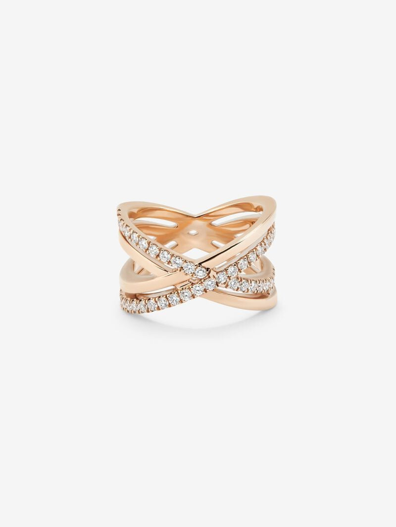 ROSE GOLD DIAMOND RING خاتم من الذهب الوردي عيار 18 مع الألماس 0.56 قيراط