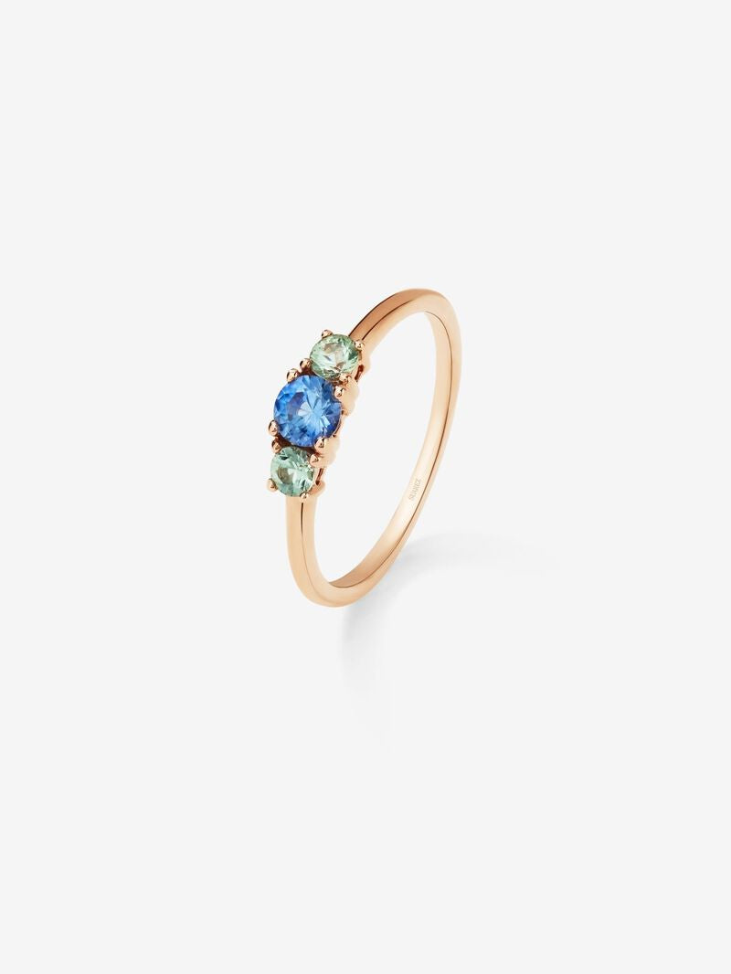 ROSE GOLD SAPPHIRE RING خاتم من الذهب الوردي عيار 18 مع احجار الزفير 0,55 قيراط