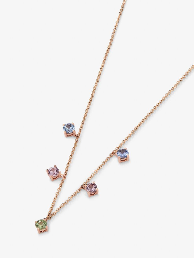 ROSE GOLD SAPPHIRE PENDANT قلادة من الذهب الوردي عيار 18 مع الزفير 0,32 قيراط