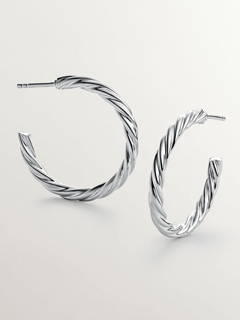 EARRING SILVER HOOPED EARRINGS حلق فضة عيار 925
