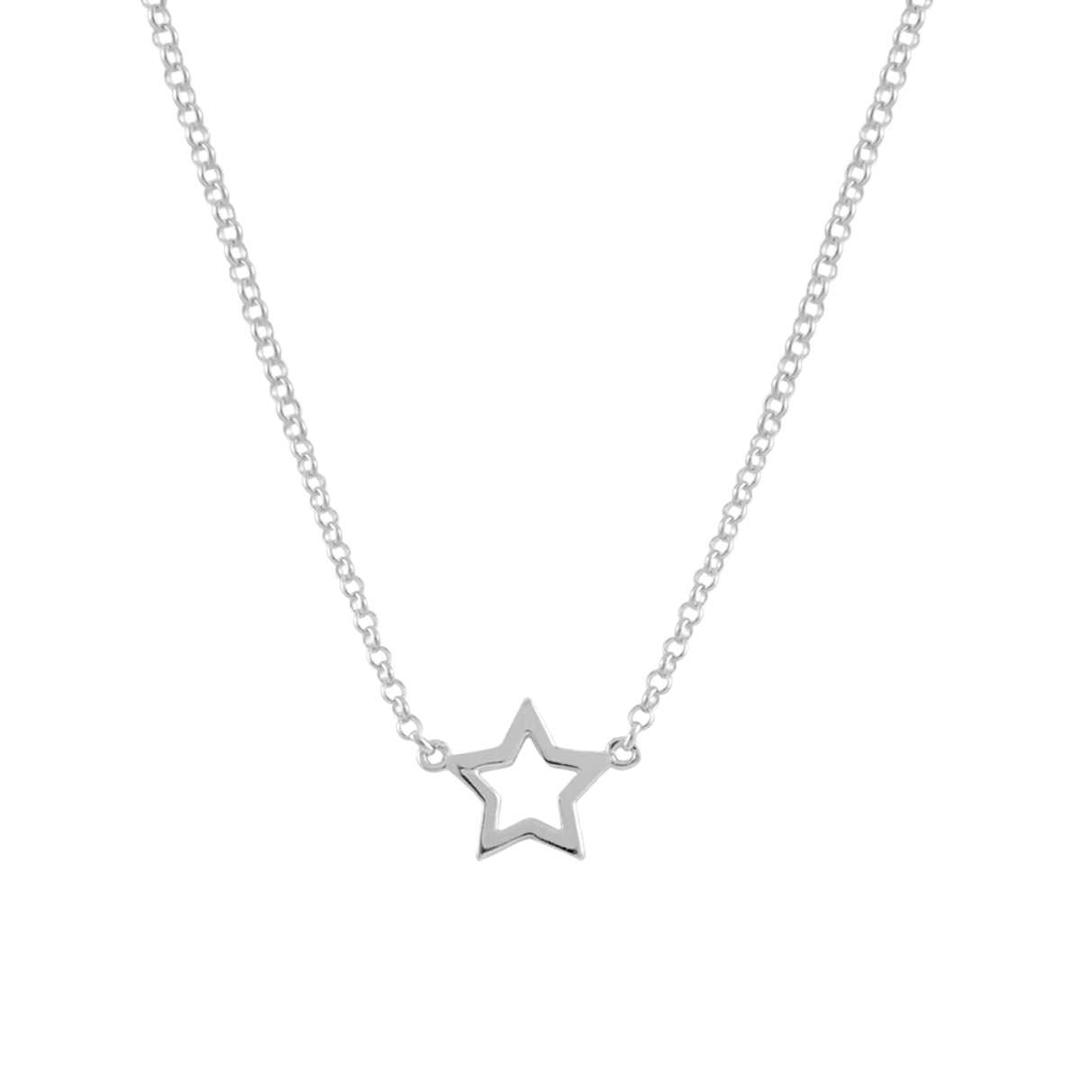 NECKLACE SILVER EMPTY STAR قلادة فضة عيار 925 ST / COLLAR / MOTIVO, 118