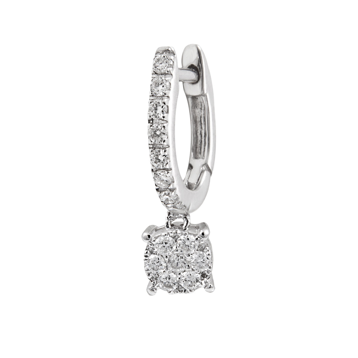 EARRING GOLD 18K DIAMOND DIAMOND DIAMONDS حلق ذهب ابيض مرصع بالألماس ST / PENDIENTE / CRIOLLA