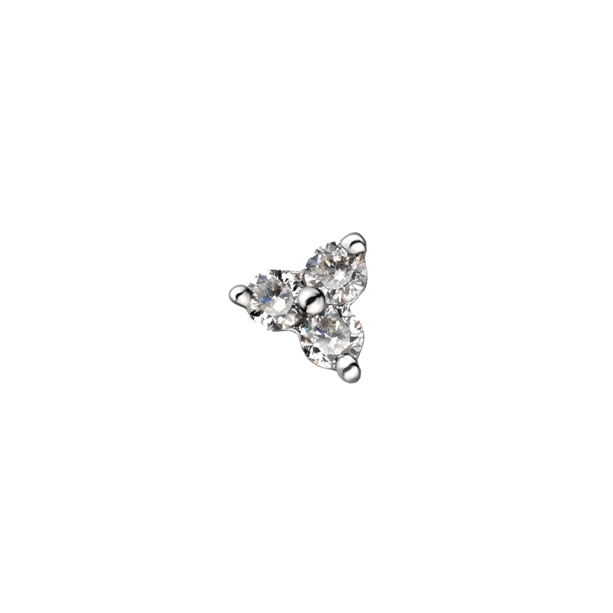 EARRING GOLD 18K DIAMOND DIAMONDS حلق ذهب ابيض مرصع بالألماس ST / PENDIENTE / BOTÓN