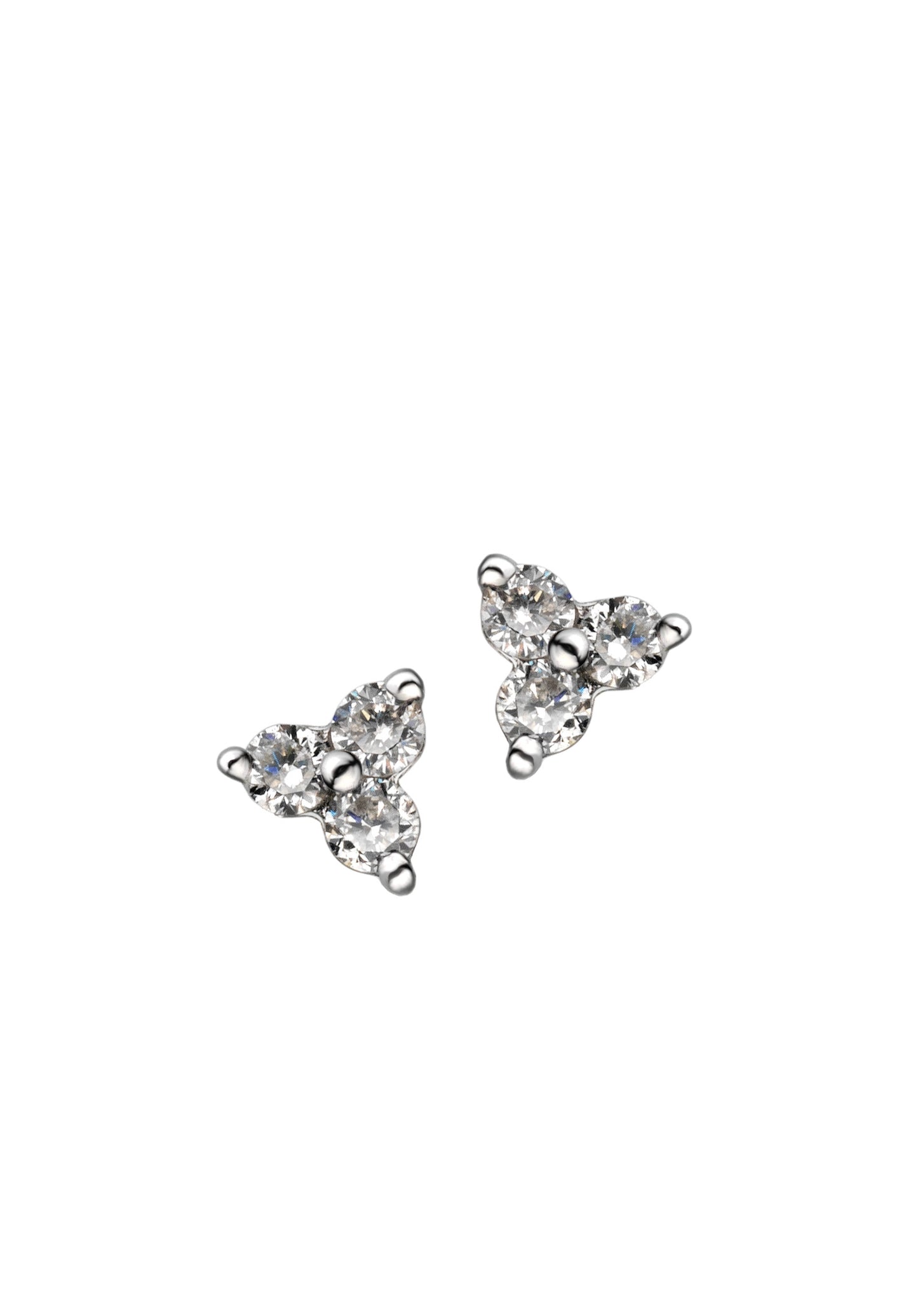 EARRING GOLD 18K DIAMOND DIAMONDS حلق ذهب ابيض مرصع بالألماس ST / PENDIENTE / BOTÓN