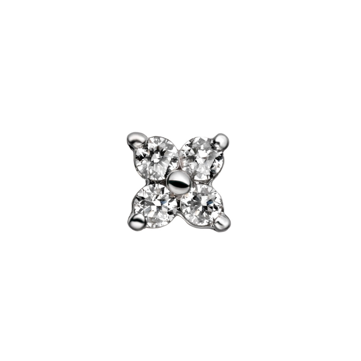EARRING GOLD 18K DIAMOND DIAMONDS حلق ذهب ابيض مرصع بالألماس ST / PENDIENTE / BOTÓN