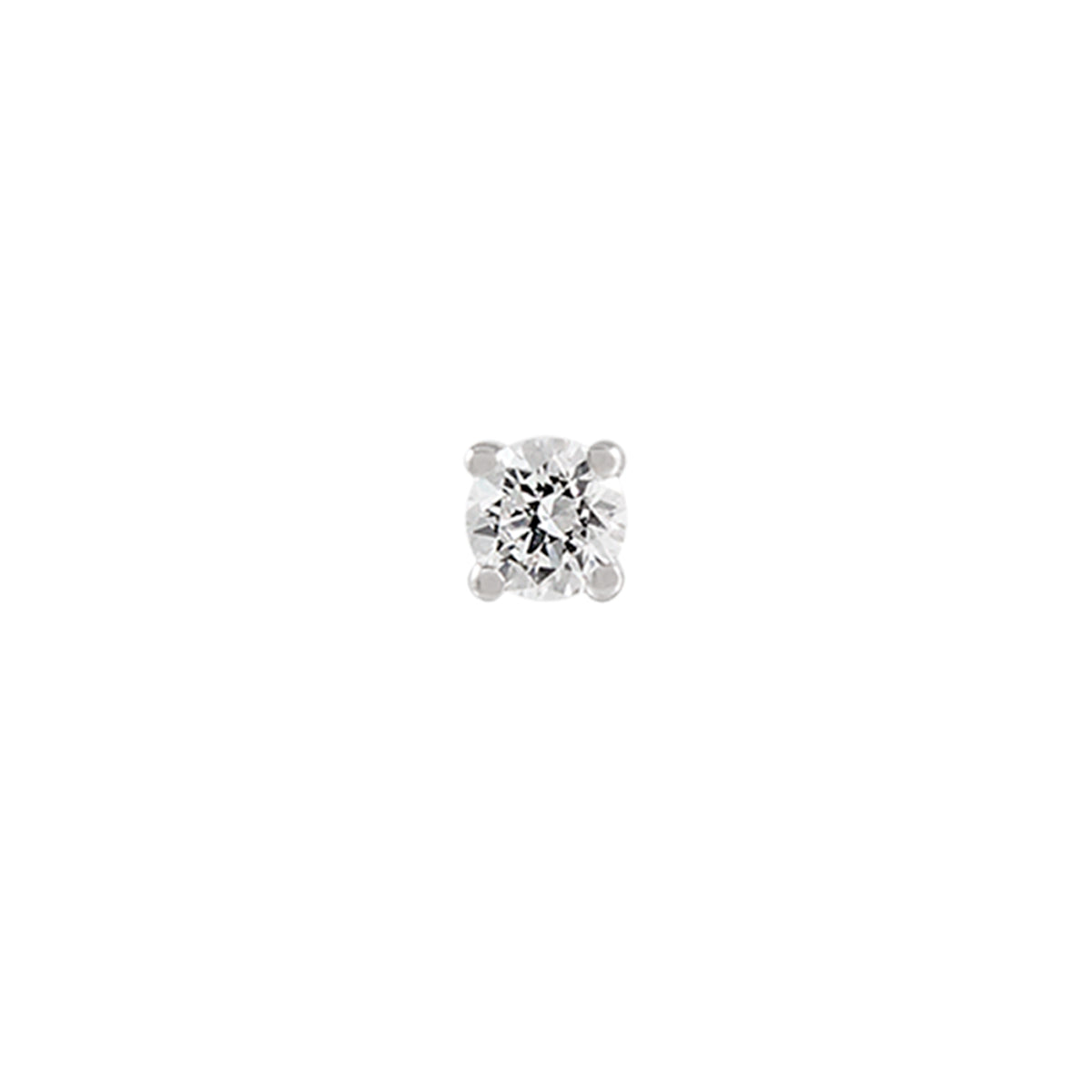 EARRING GOLD 18K DIAMOND SOLITARIO حلق ذهب ابيض مرصع بالألماس ST / PENDIENTE / SOLITARIO
