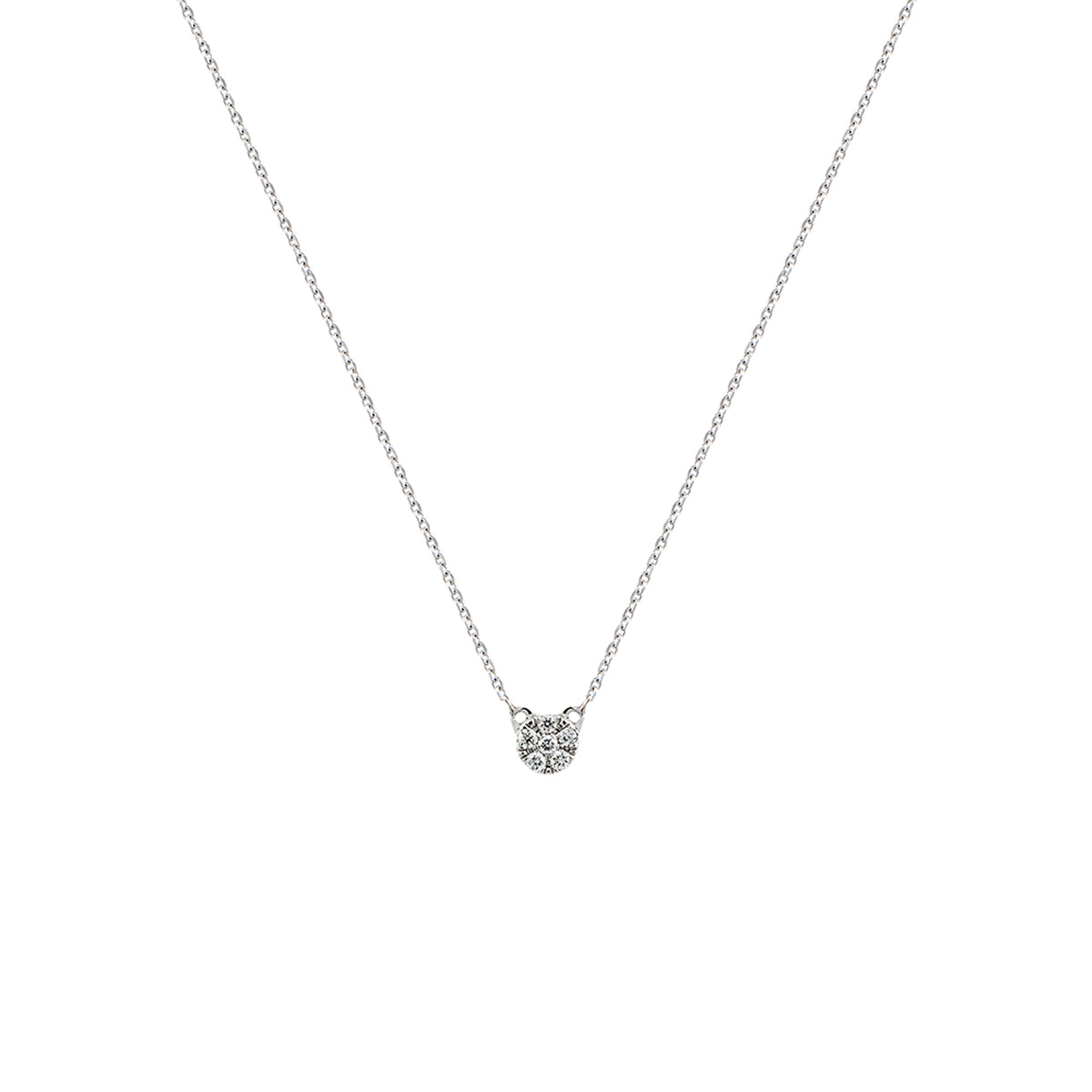 NECKLACE GOLD 18K DIAMOND XS DIAMOND قلادة ذهب ابيض مرصع بالألماس ST / COLLAR / MOTIVO