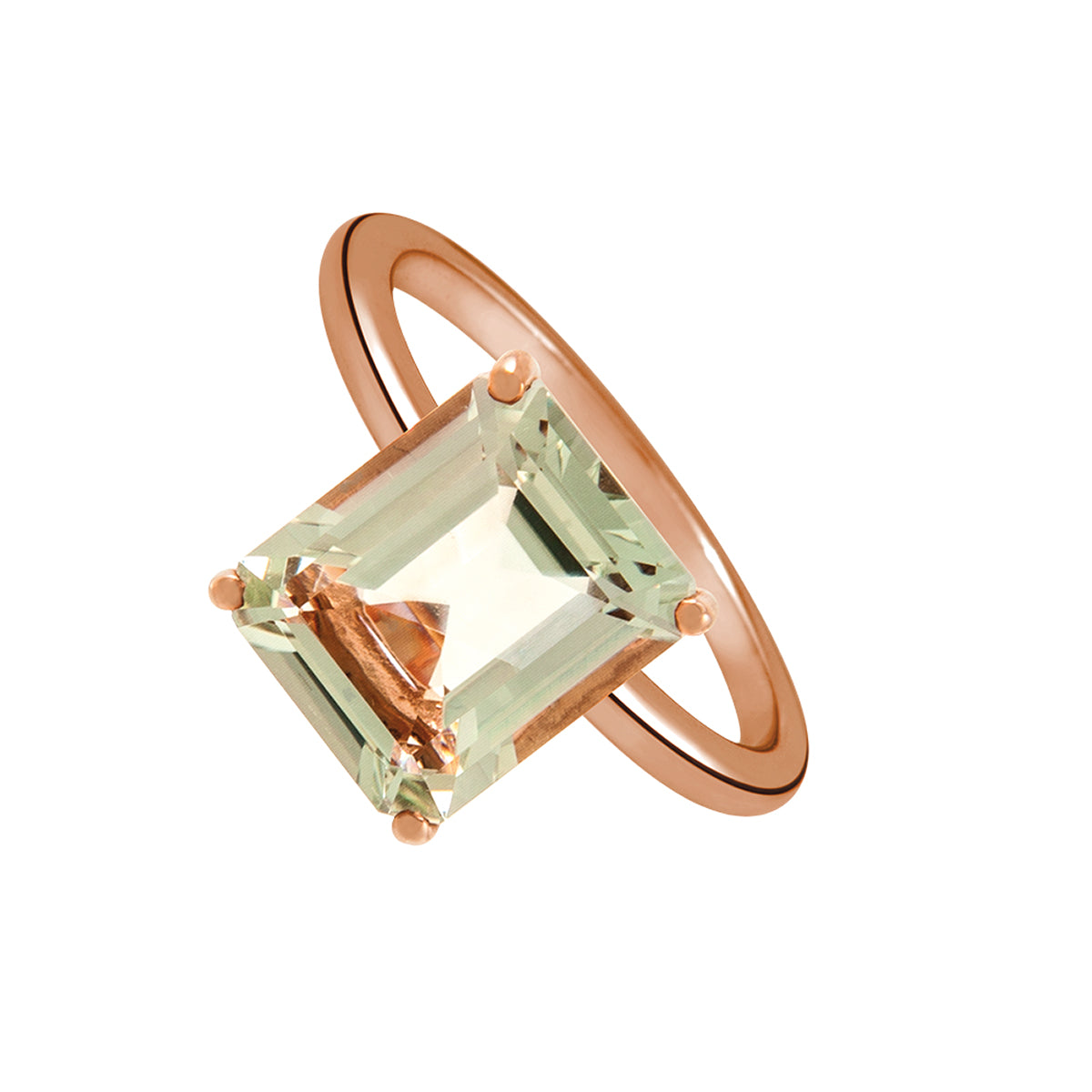 RING SILVER QUARTZ ELUA خاتم فضة مغطاة بالروز غولد 13 / ANILLO / COCKTAIL