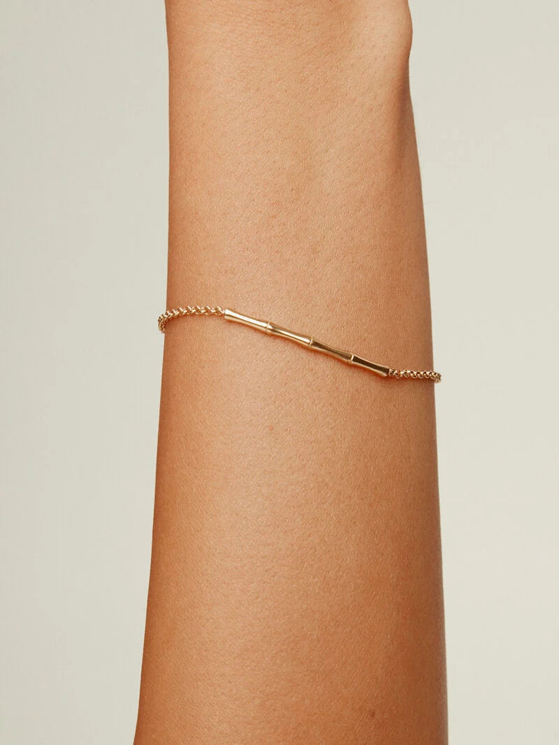 BRACELET SILVER DEEP NATURE اسوارة فضه عيار ٩٢٥ مغطاه بالذهب عيار ١٨