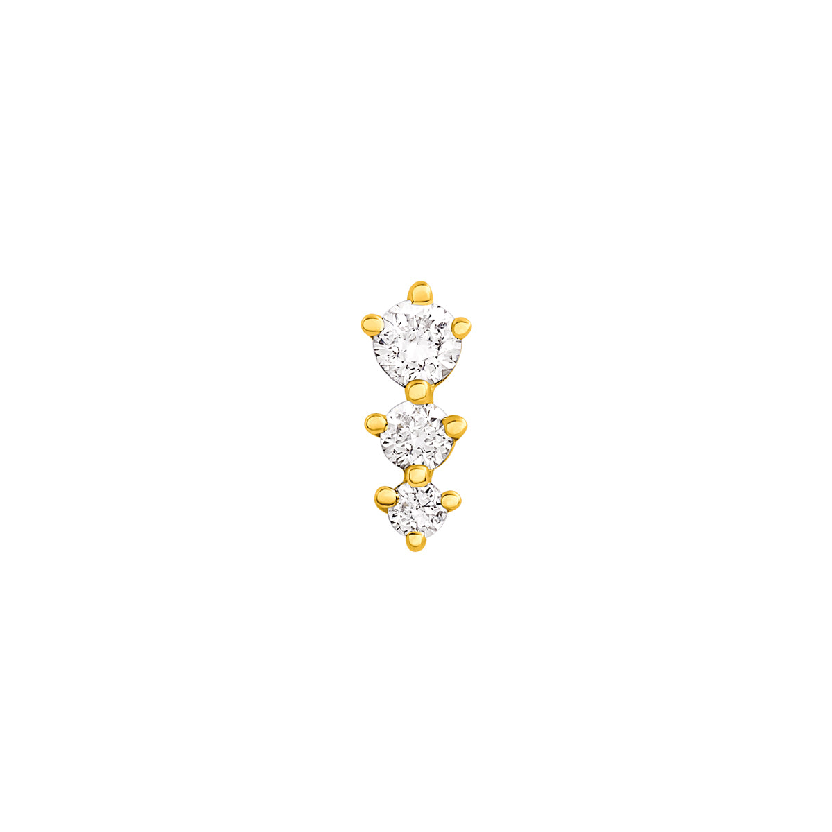 EARRING GOLD 18K DIAMOND DIAMOND LES DELICIEUX حلق ذهب اصفر مرصع بالألماس ST / PENDIENTE / PIERCING