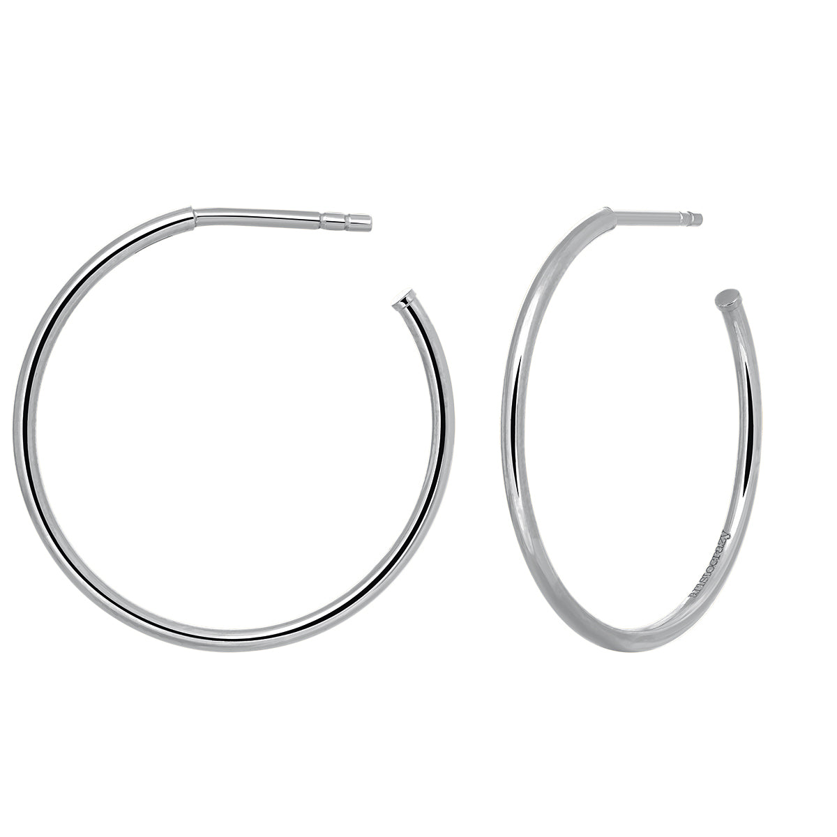 EARRING SILVER HOOPED EARRINGS حلق فضة عيار 925 ST / PENDIENTE / ARO, 1072