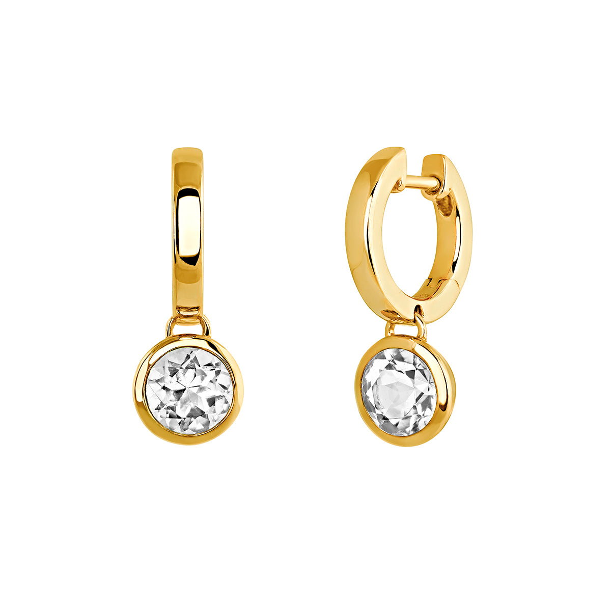 EARRING SILVER TOPAZ ELUA حلق توباز مغطى بالذهب ST / PENDIENTE / CRIOLLA, 1305
