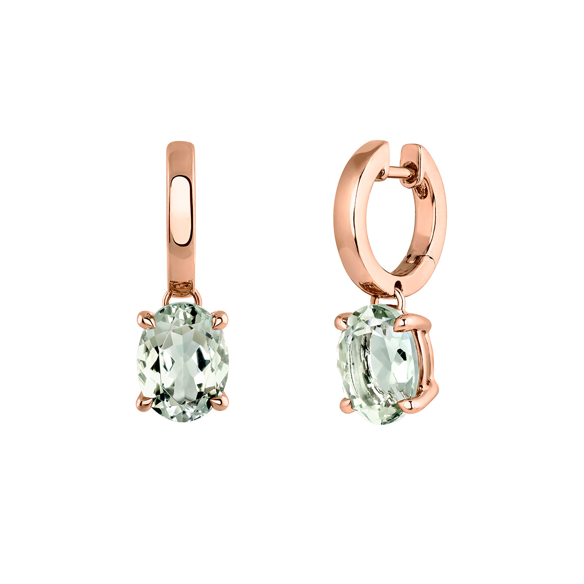 EARRING SILVER QUARTZ ELUA حلق كوارتز مغطى بالروز غولد ST / PENDIENTE / CRIOLLA, 1311