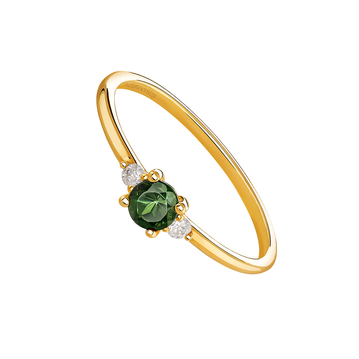 RING GOLD 18K EMERALD DIAMOND GREAT THREE خاتم ذهب مرصع بالألماس 13 / ANILLO / TRESILLO