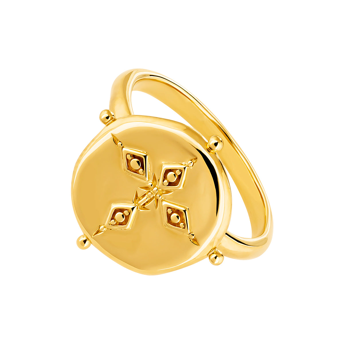 RING SILVER SABINA خاتم فضة مغطى بالذهب 15 / ANILLO / MOTIVO