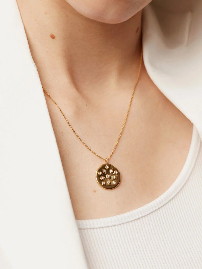 NECKLACE SILVER WHITE TOPAZ SABINA قلادة فضة مغطاة بالذهب