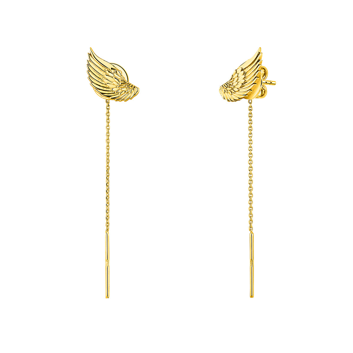 EARRING SILVER ROCK ICON حلق الاجنحة مغطاة بالذهب ST / PENDIENTE / COLGANTE