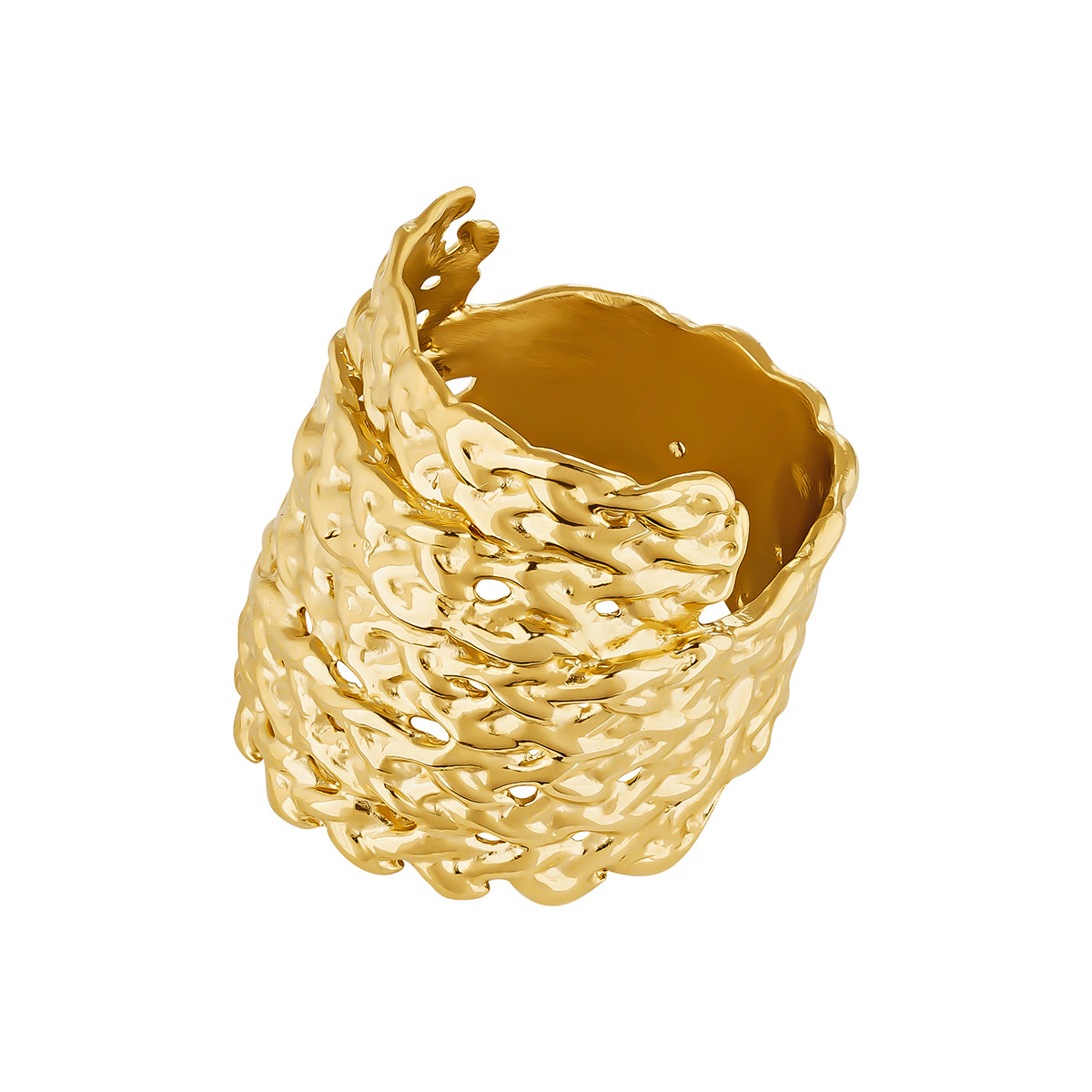 RING SILVER MIMBRATTA خاتم فضة مغطى بالذهب 13 / ANILLO / MOTIVO