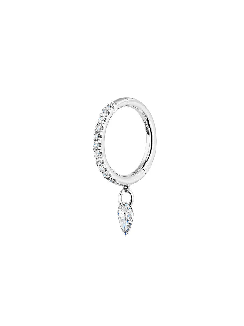 EARRING GOLD 18K DIAMOND DIAMOND DYLON حلق ذهب ابيض عيار ١٨ مرصع بالألماس 0,11 قيراط
