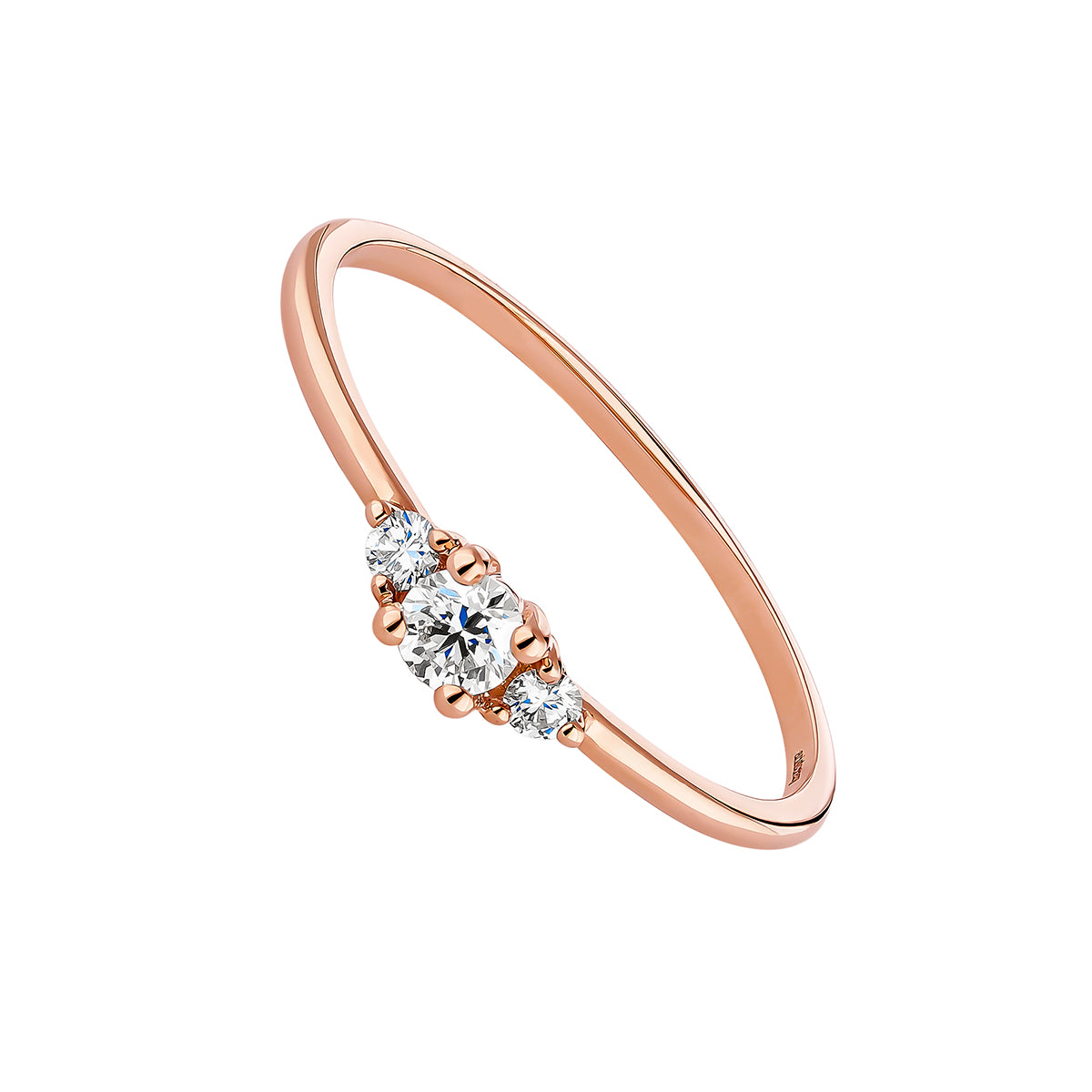 RING GOLD 18K DIAMOND DIAMOND DYLON خاتم روز غولد مرصع بالألماس 15 / ANILLO / TRESILLO