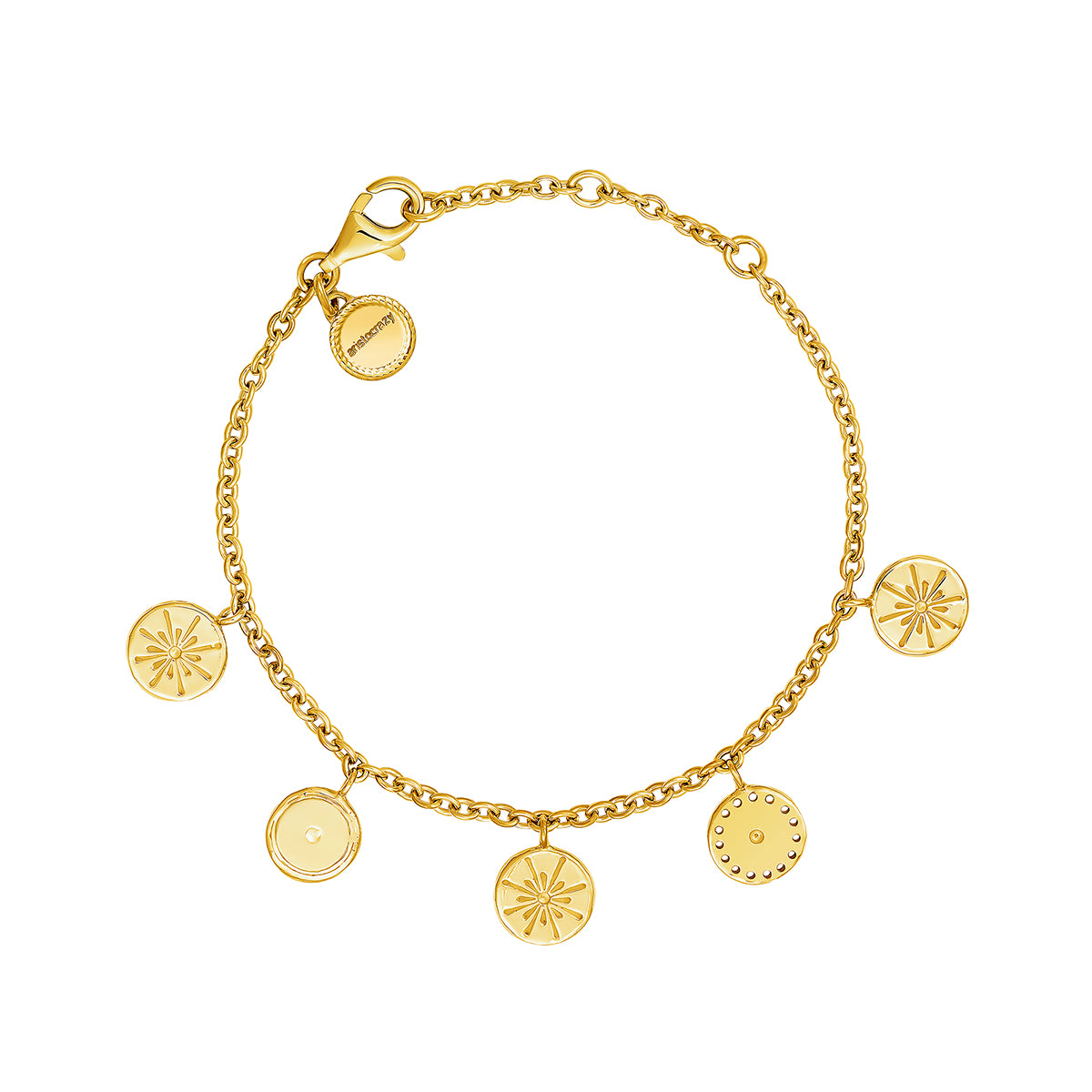BRACELET SILVER DAHIA اسوارة فضة مغطاة بالذهب ST / PULSERA / MULTI