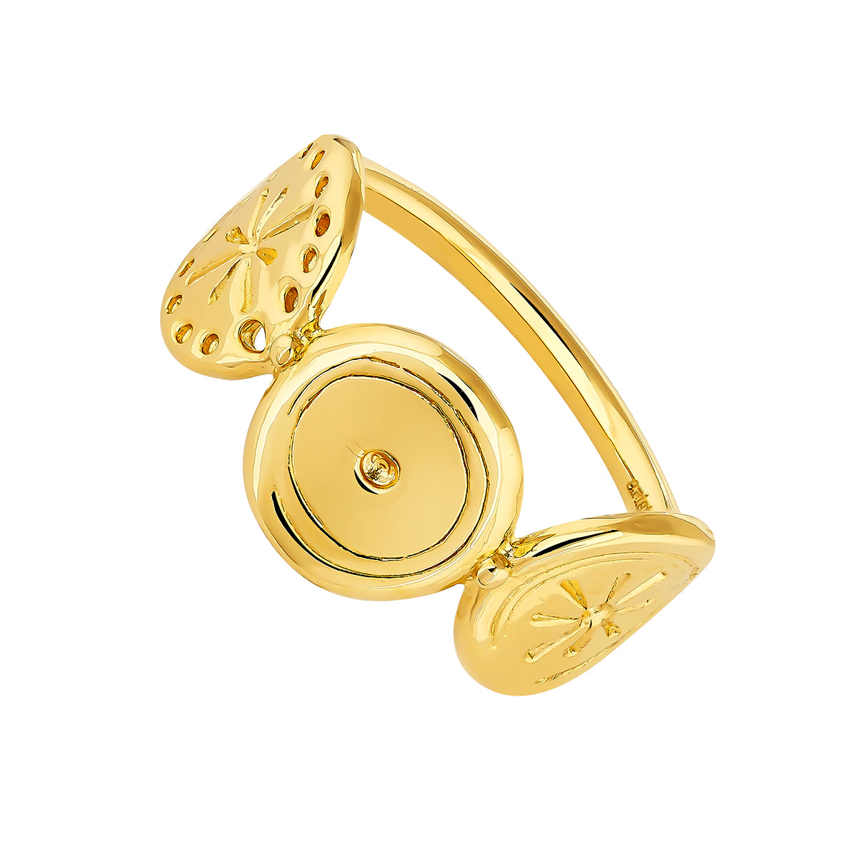 RING SILVER DAHIA خاتم فضة مغطى بالذهب 13