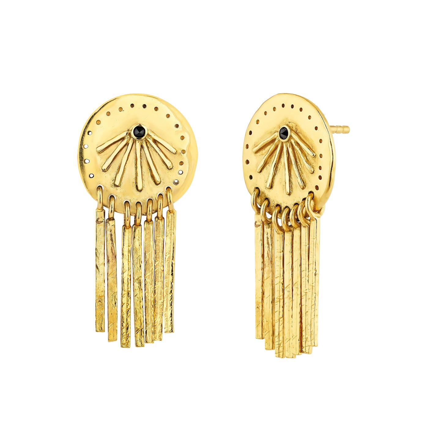 EARRING SILVER SPINEL DAHIA حلق سبينيل مغطى بالذهب ST / PENDIENTE / COLGANTE