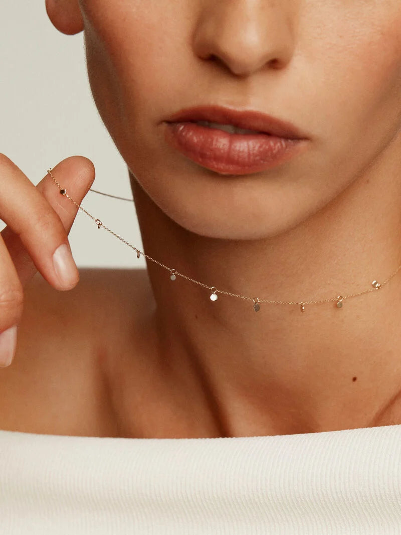 NE GOLDIE MULTI CIRCLE NECKLACE سلسلة ذهب عيار 18