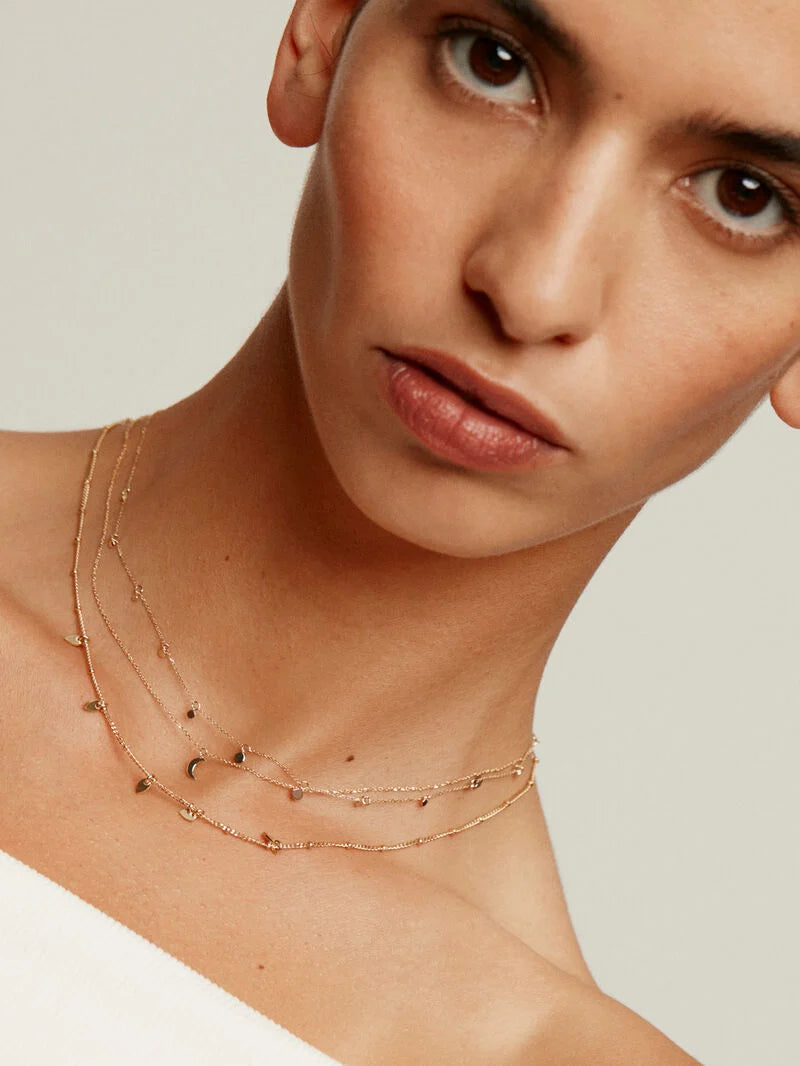 NE GOLDIE MULTI CIRCLE NECKLACE سلسلة ذهب عيار 18