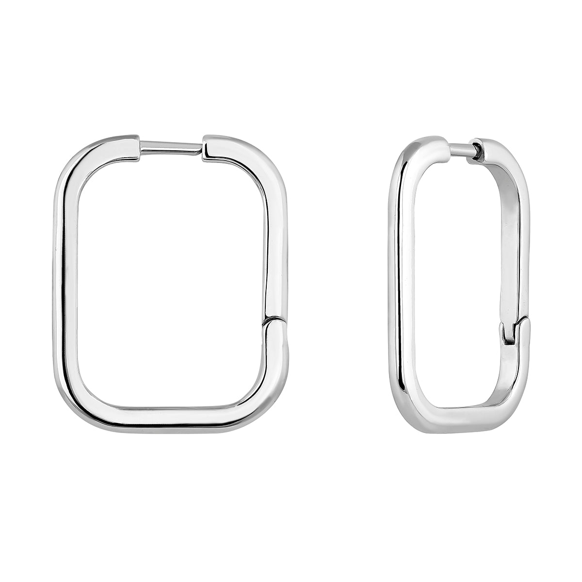 EA HOOPED EARRINGS SQUARE HOOP حلق فضة عيار ٩٢٥