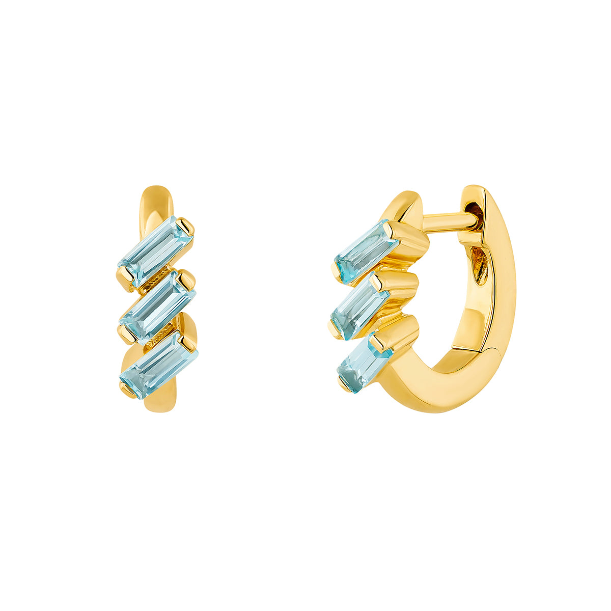 EARRING SILVER TOPAZ MINI ELUA حلق فضة مغطى بالذهب ST / PENDIENTE / CRIOLLA