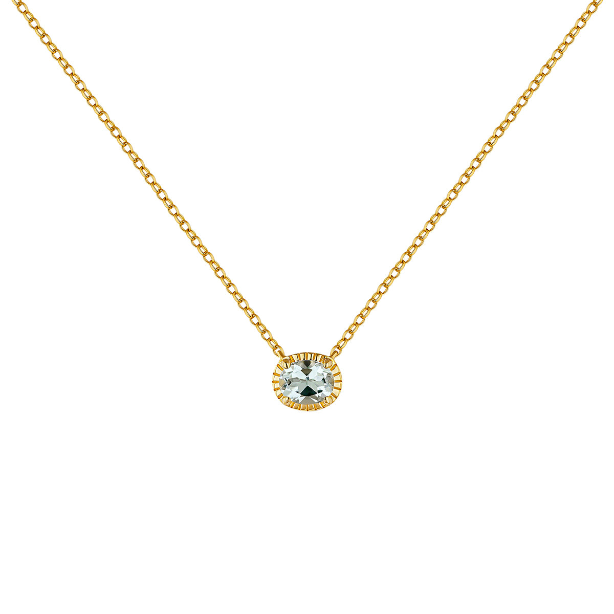 NECKLACE SILVER AMETHYST MINI ELUA قلادة ايمزست مغطى بالذهب ST / COLLAR / MOTIVO