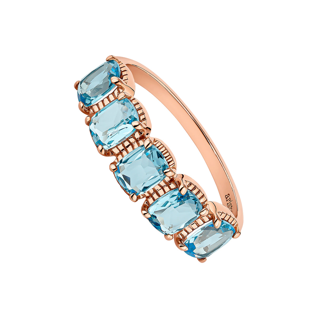 RING SILVER TOPAZ ELUA خاتم توباز مغطى بالذهب الوردي 15 / ANILLO / CINQUILLO