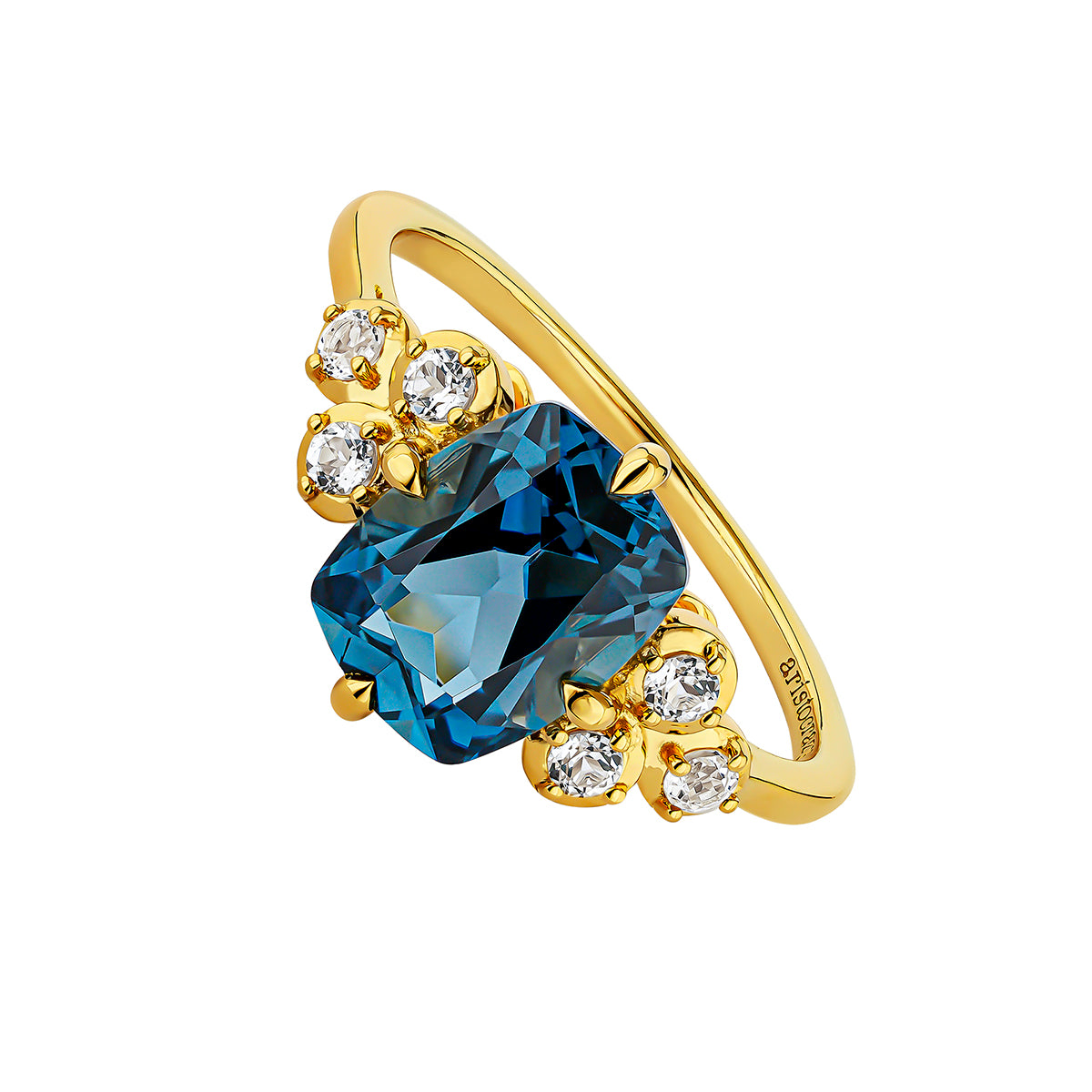 RING SILVER TOPAZ TOPAZ ELUA خاتم توباز مغطى بالذهب 13 / ANILLO / MOTIVO