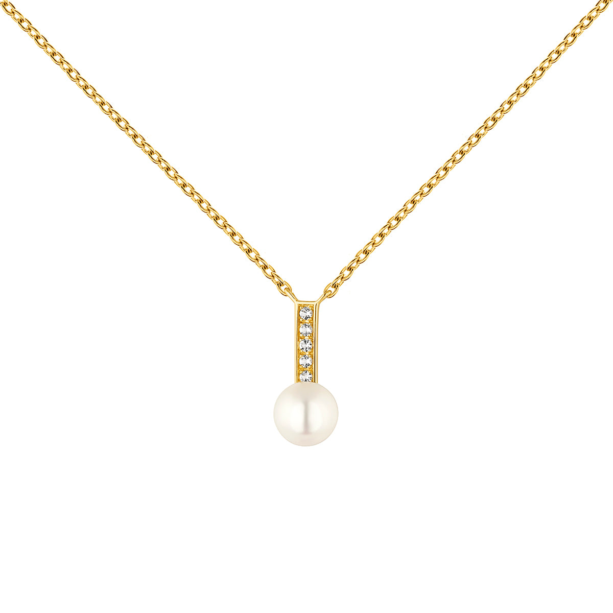 NECKLACE SILVER PEARL TOPAZ URBAN LINES قلادة من اللؤلؤ مغطاة بالذهب ST / COLLAR / MOTIVO
