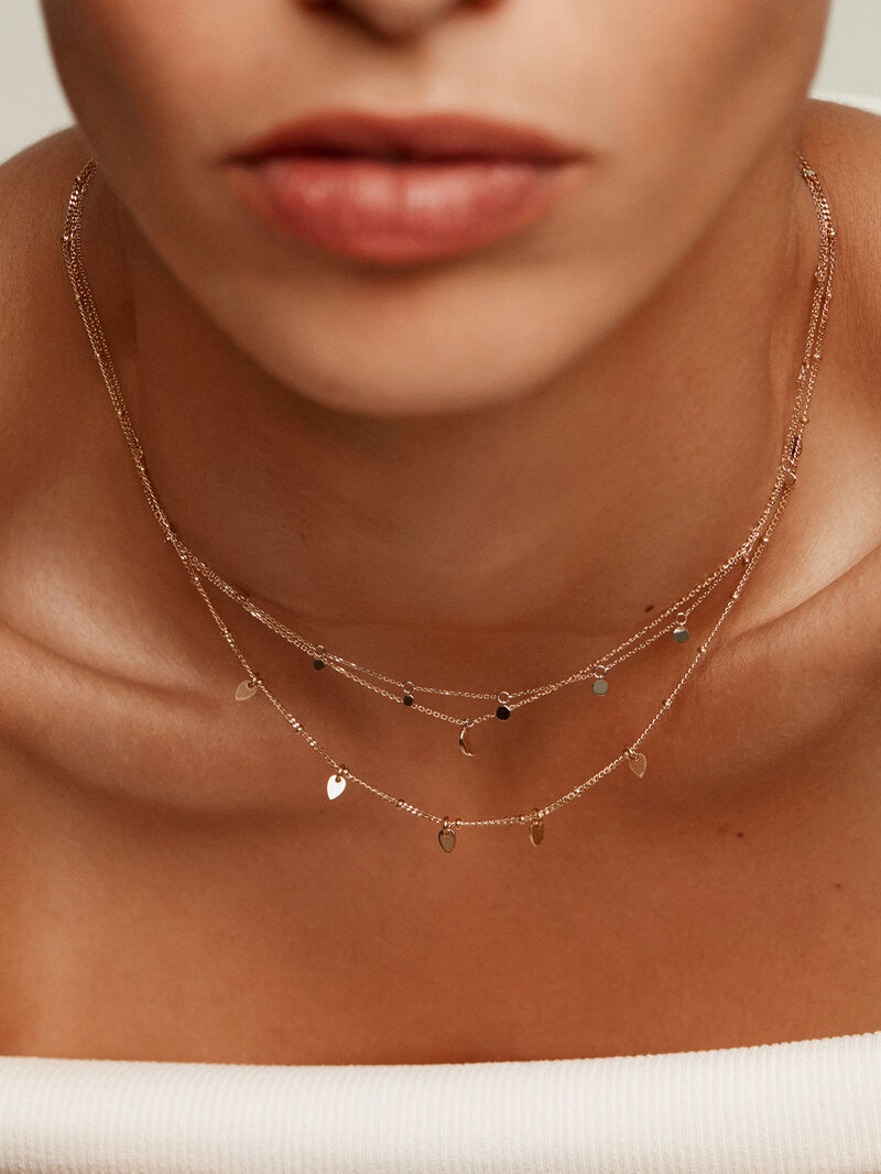 NE-RUSH LEAVES NECKLACE سلسلة من الفضة عيار ٩٢٥ مغطاة بالذهب عيار ١٨