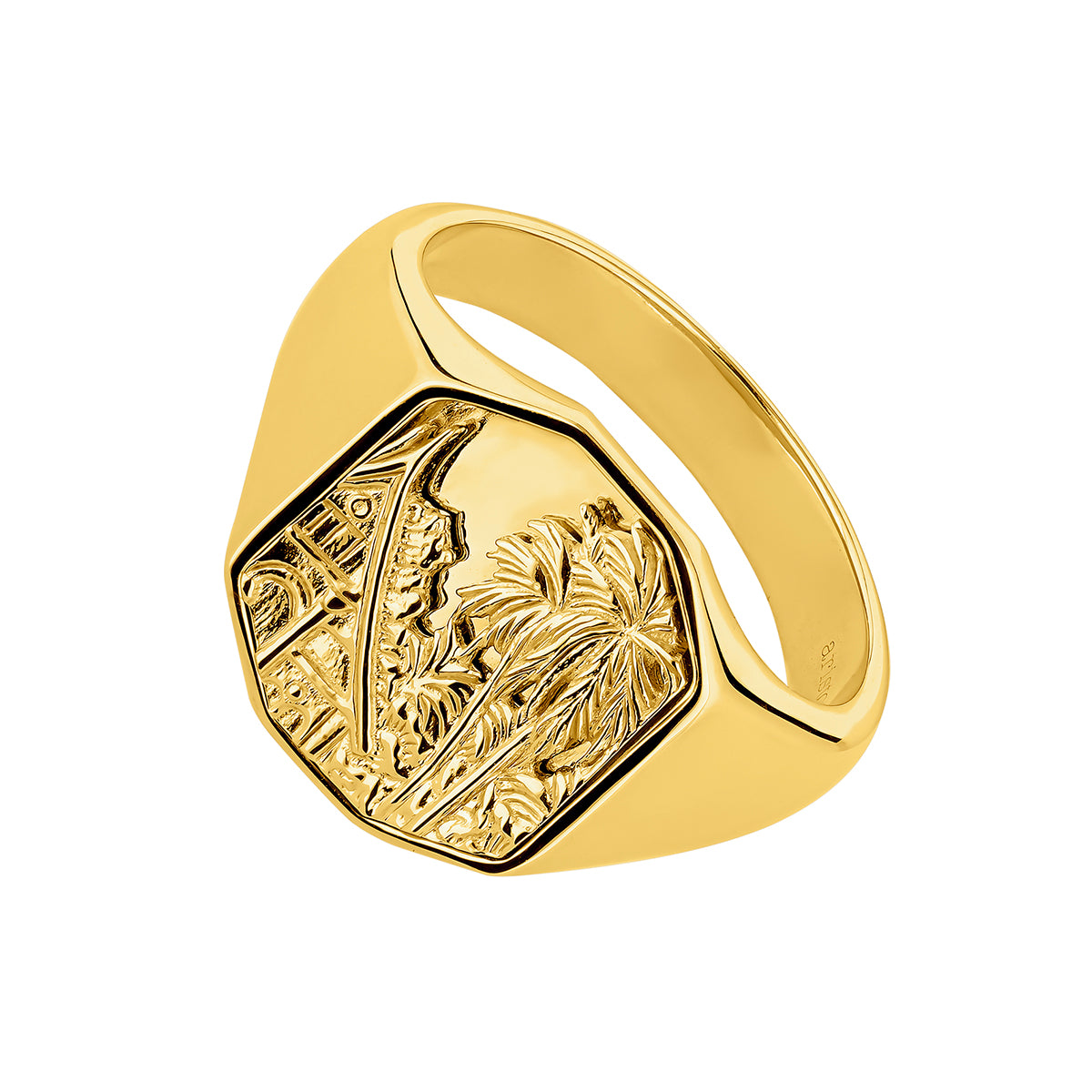 RING SILVER SELLOS خاتم فضة مغطى بالذهب 18 13 / ANILLO / SELLO