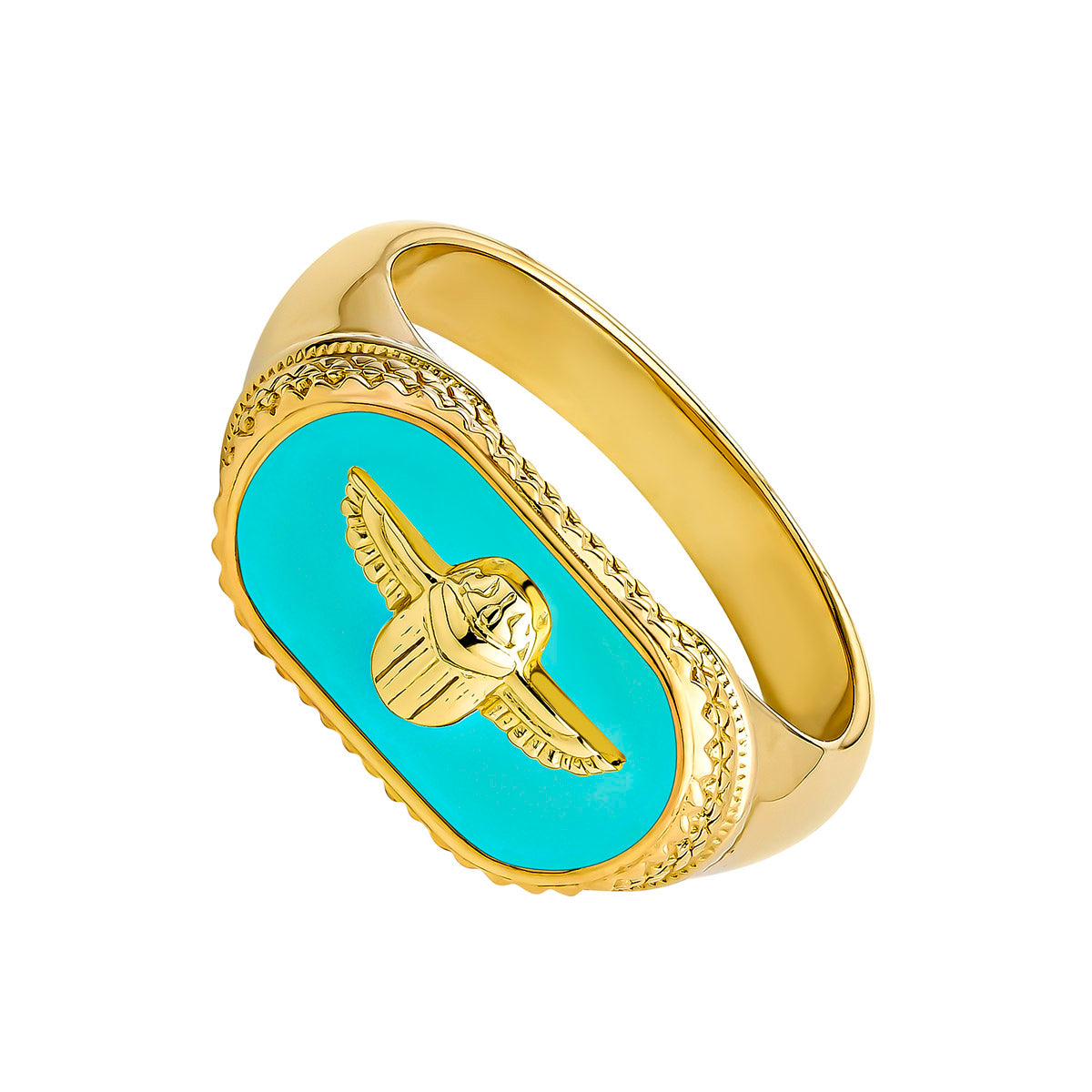 RING SILVER SELLOS خاتم من الذهب الاصفر عيار 18 13 / ANILLO / SELLO