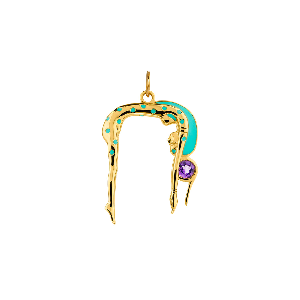 PENDANT SILVER AMETHYST CUL DE SAC قلادة فضة مغطاة بالذهب 18 ST / COLGANTE / PENDENTIF