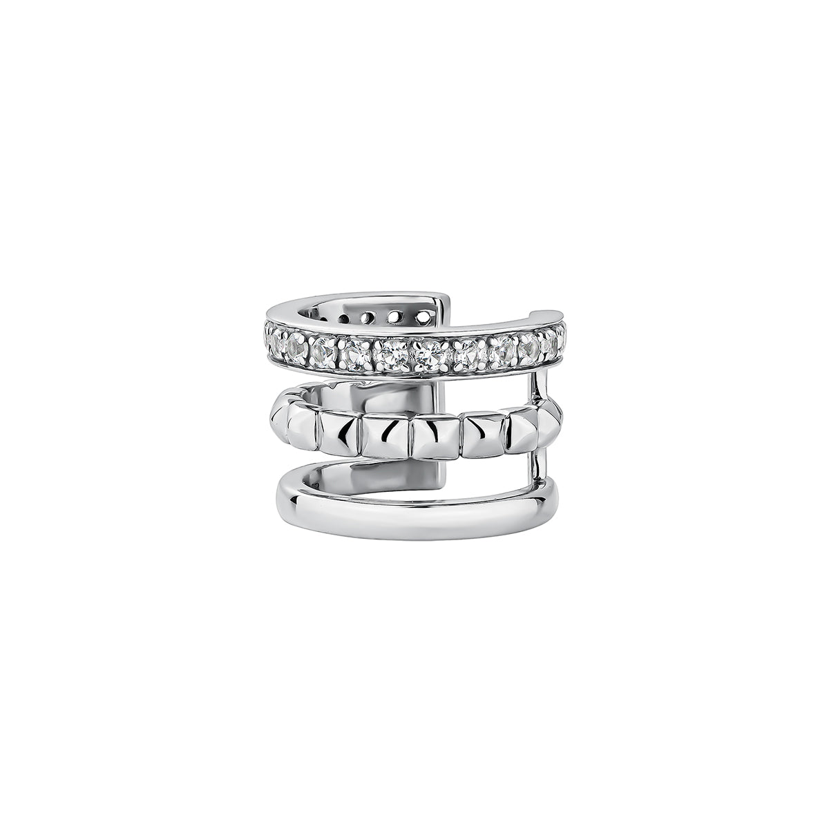 EARRING SILVER TOPAZ TRIA حلق توباز من الفضة عيار 925 ST / PENDIENTE / EARCUFF