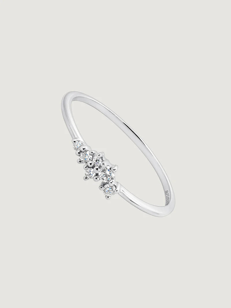 RI-MIC 0,07CTS DIAMONDS RINGخاتم ذهب ابيض عيار 18 مرصع بالالماس