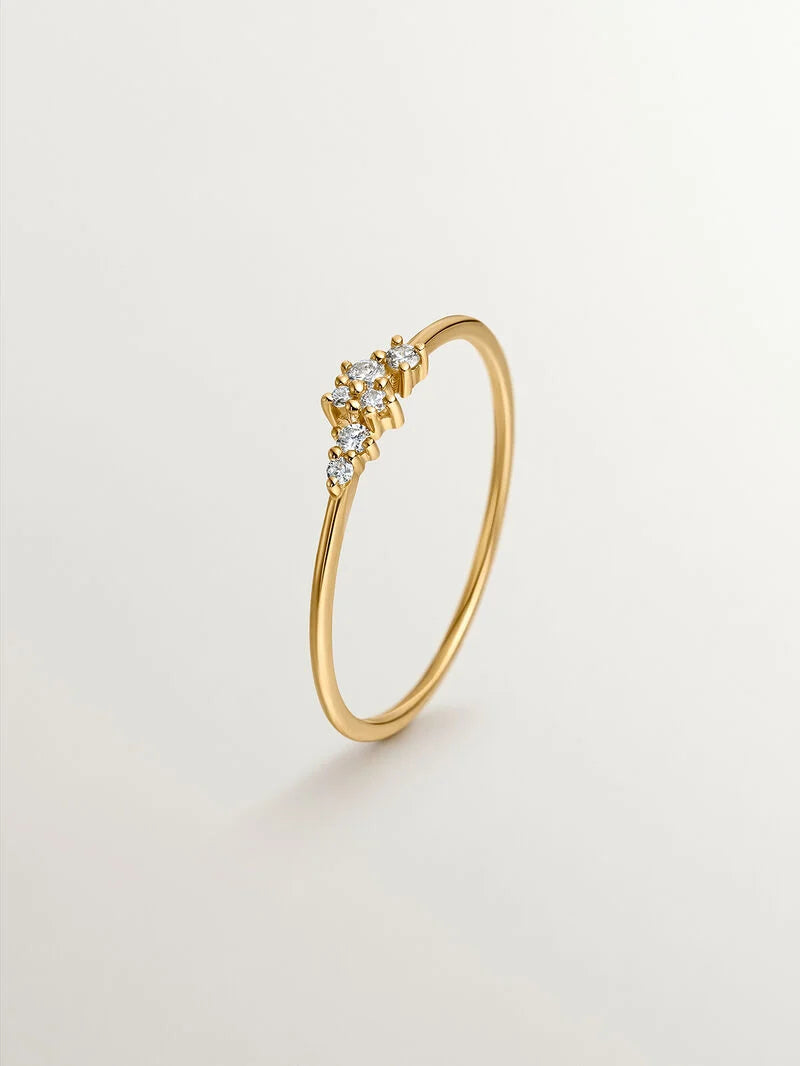 RI-MIC 0,07CTS DIAMONDS RING 18 KT ISI2 خاتم ذهب آصفر عيار 18 مرصع بالألماس 0,07 قيراط