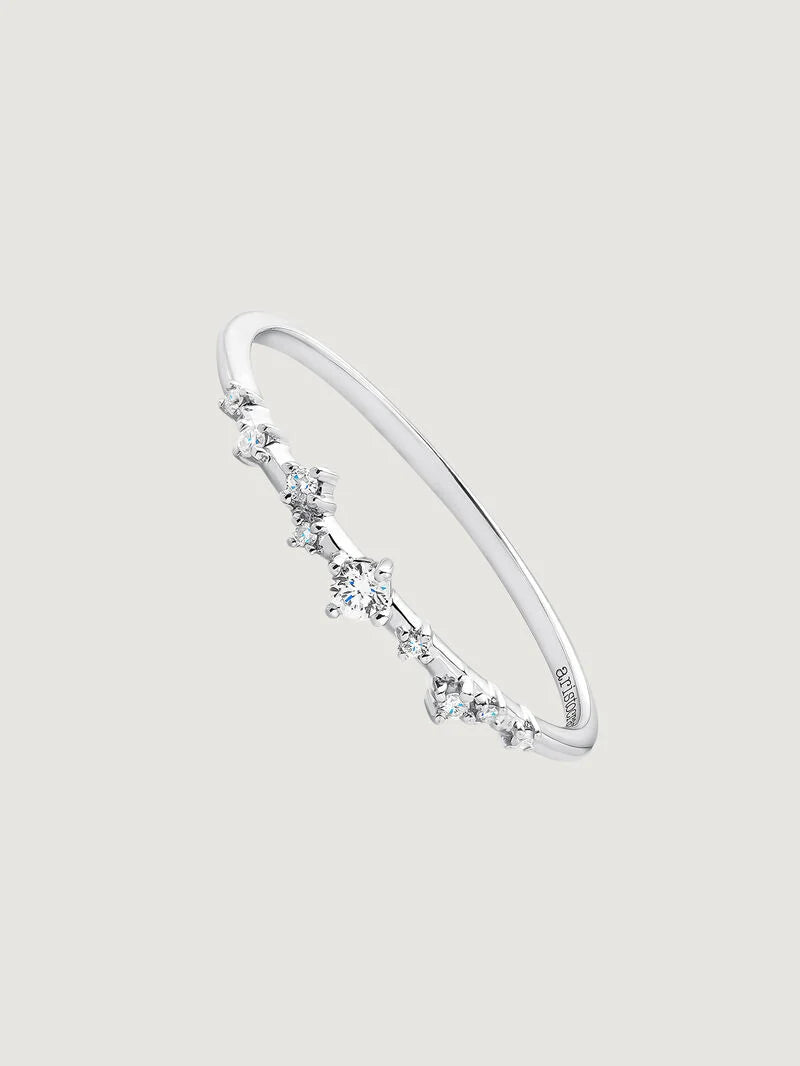 RI-MIC 0,05CTS DISPERSE RINGخاتم ذهب ابيض 18 مرصع بالاماس