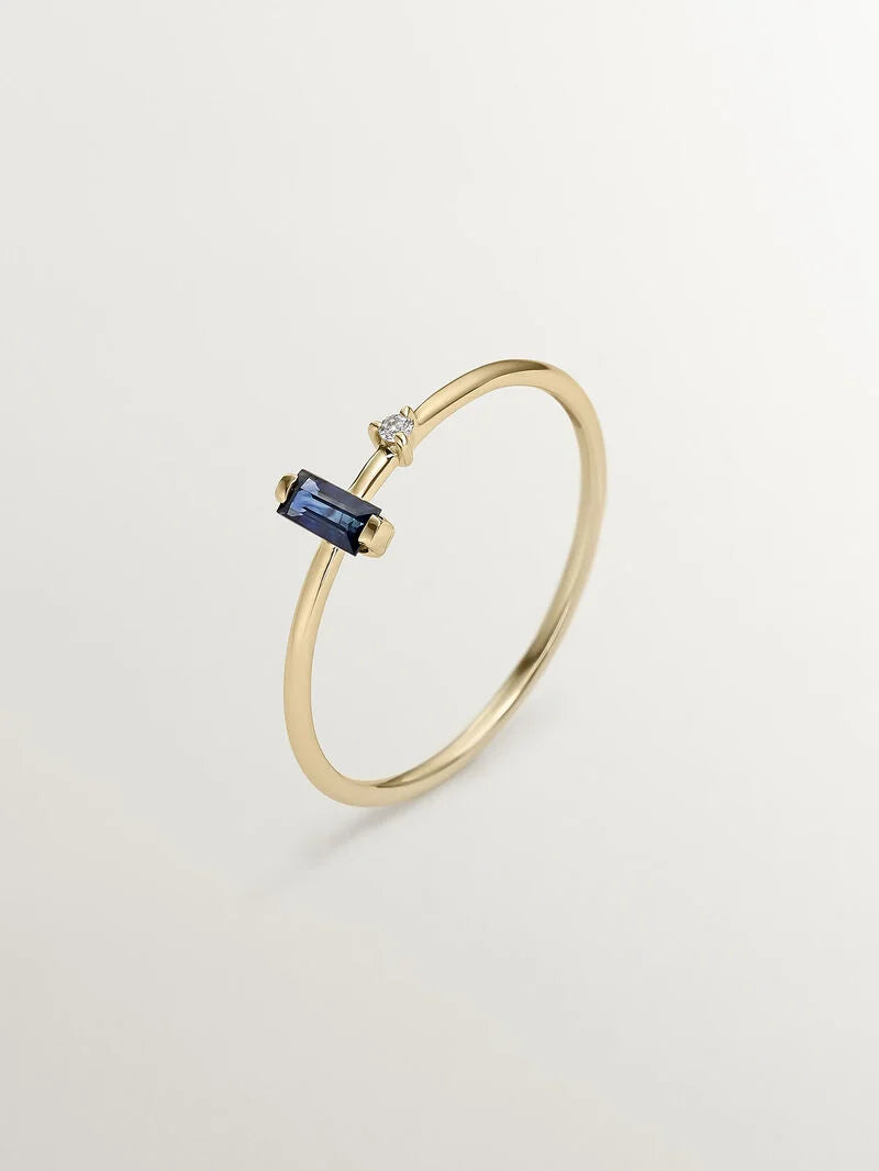 RI-GREAT THREE SAPHIRE DIAMOND RING
