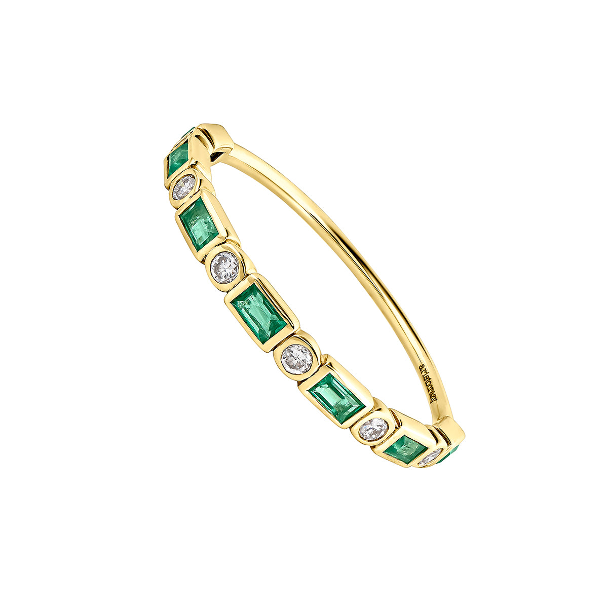 RI-GREAT THREE DIAMOND EMERALD RING 18 KT 13 / ANILLO / ALIANZA