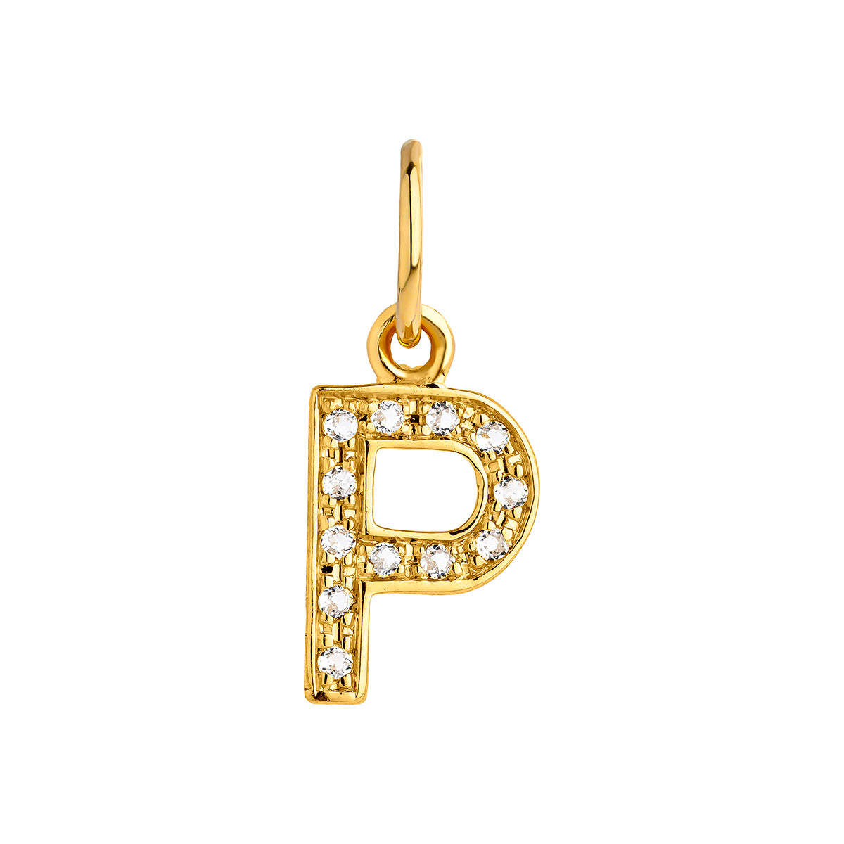 PENDANT SILVER WHITE TOPAZ ABC تعليقة فضة مغطاة بالذهب ST / COLGANTE / PENDENTIF