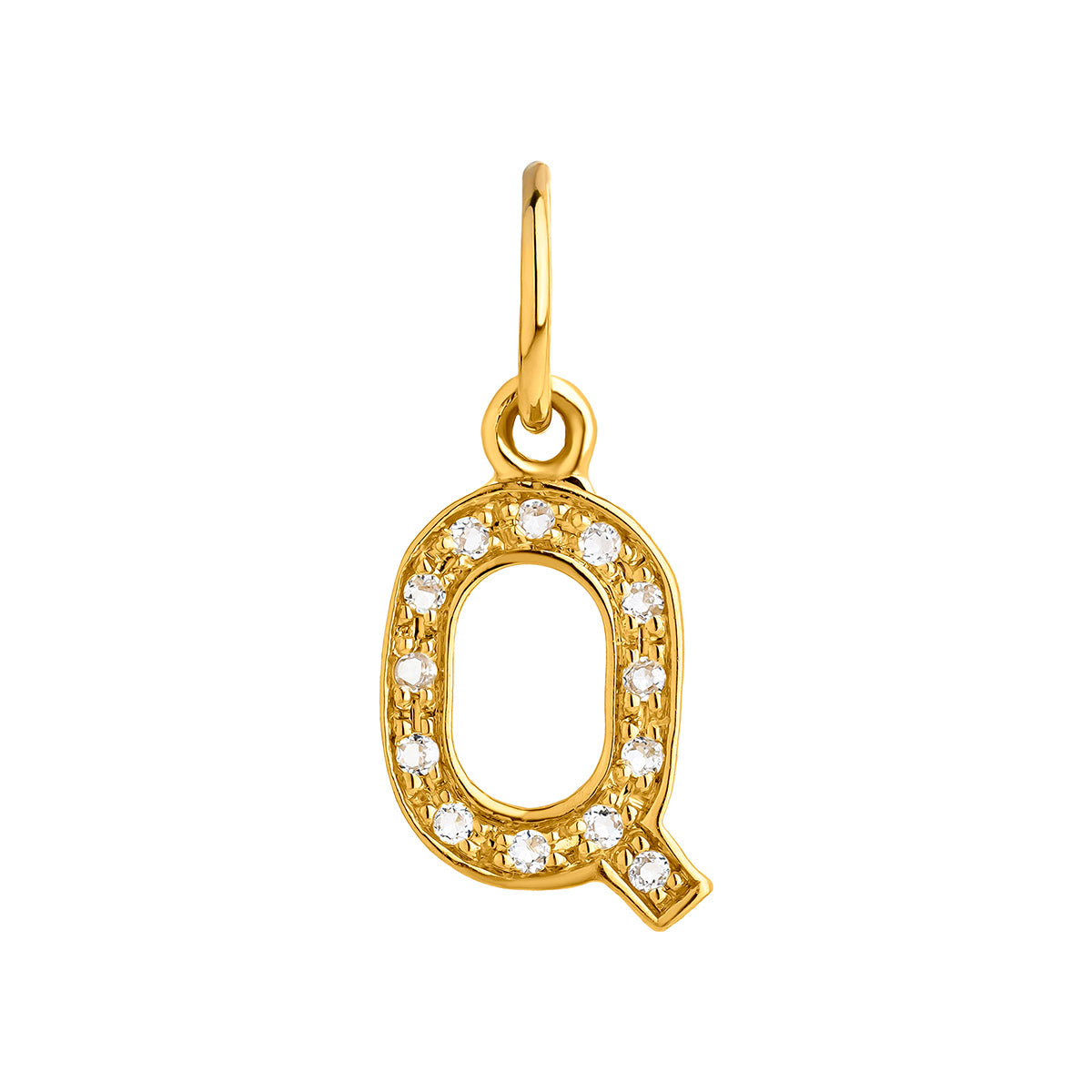 PENDANT SILVER WHITE TOPAZ ABC تعليقة فضة مغطاة بالذهب ST / COLGANTE / PENDENTIF